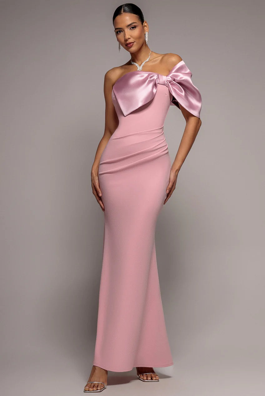 Blush Bow Maxi Dress Ruva Bloom Blush Bow Maxi Dress Ruva Bloom