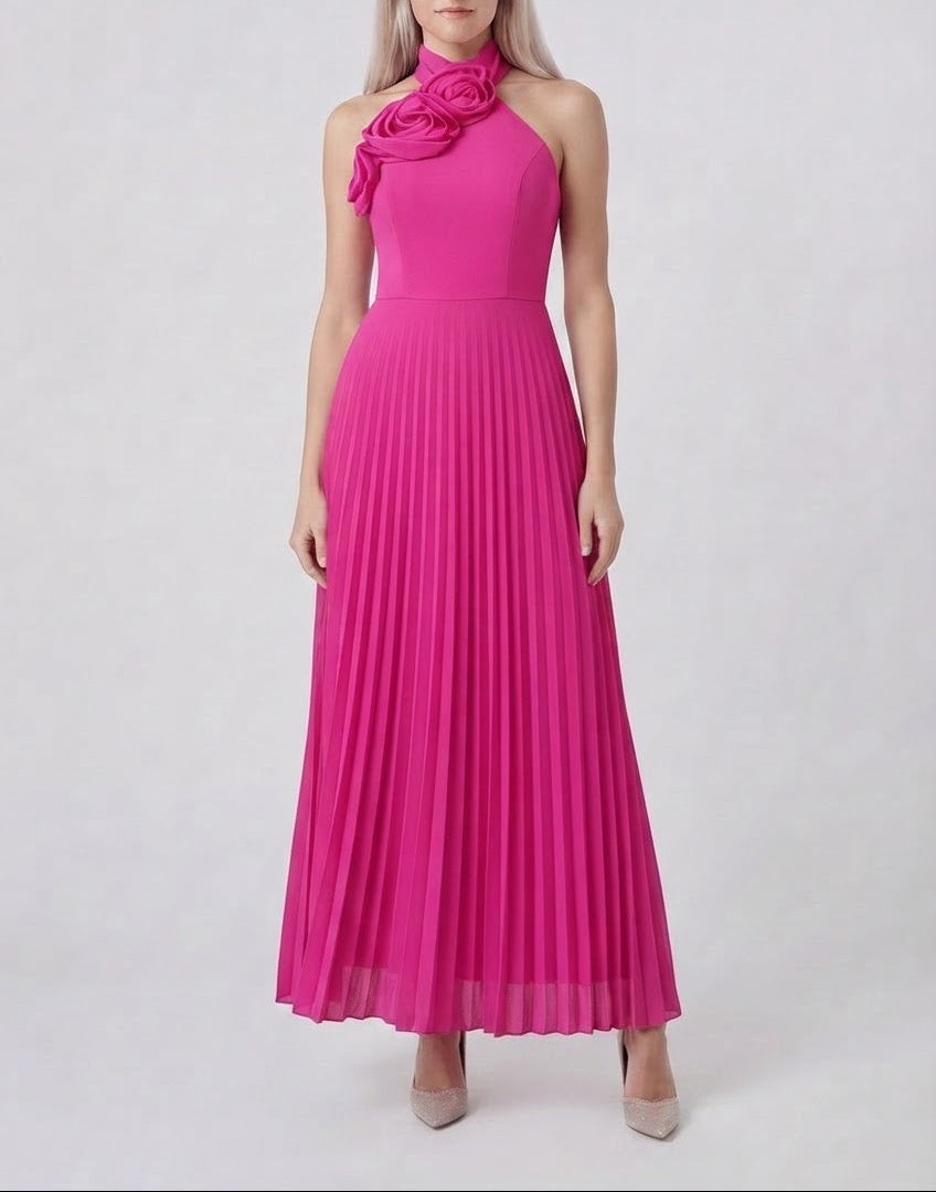 Rose Halter Maxi Dress